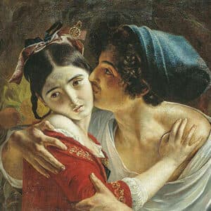 The Kiss by Fyodor Moller 1840