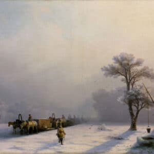 Winter Caravan on Road