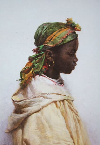 A Woman with a Green Scarf By Josep Tapiro Baro - Oil Painting Reproduction