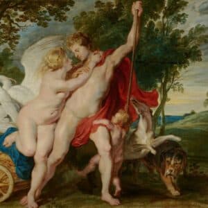 Venus Trying to Restrain Adonis from Departing for The Hunt