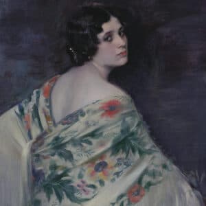 Young Woman With A Colorful Shawl