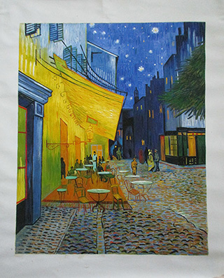 The Cafe Terrace at Arles at Night - <a href='https://www.reproduction-gallery.com/oil-painting/1105672345/the-cafe-terrace-at-arles-at-night-by-vincent-van-gogh/'>More Detail</a>