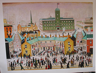 V E DAY - <a href='https://www.reproduction-gallery.com/oil-painting/1084706886/v-e-day-by-l-s-lowry/'>More Detail</a>