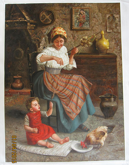 Eugenio Eduardo Zampighi Helping Mother - <a href='https://www.reproduction-gallery.com/request-a-painting/'>More Detail</a>