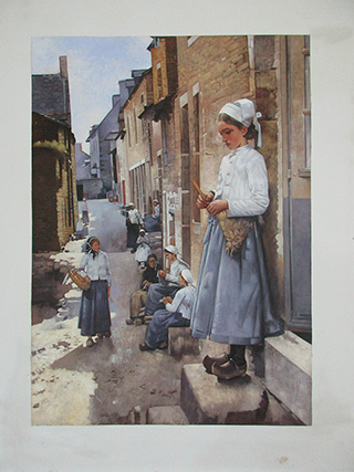 A Street In Brittany 1881 By Stanhope Forbes - <a href='https://www.reproduction-gallery.com/oil-painting/1460429941/a-street-in-brittany-1881-by-stanhope-forbes/'>More Detail</a>