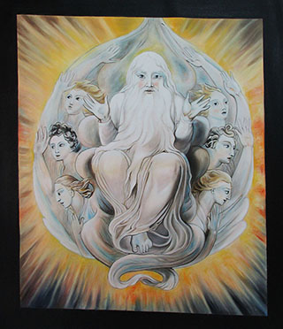 God Blessing The Seventh Day By William Blake - <a href='https://www.reproduction-gallery.com/oil-painting/1559720442/god-blessing-the-seventh-day-by-william-blake/'>More Detail</a>